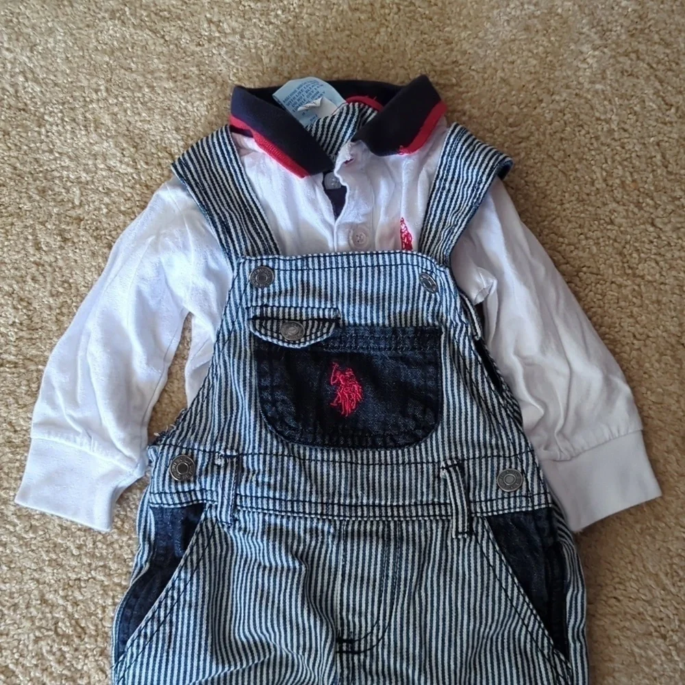 U.S Polo Assn. Overalls with Long Sleeve One Piece Size 6/9 Month